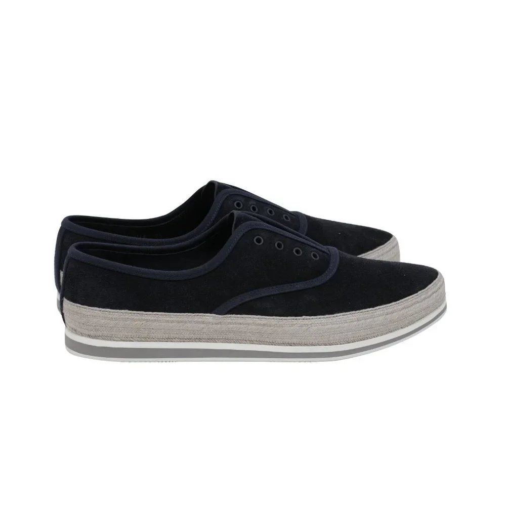 Prada Mens Espadrille Sneakers US8.5 UK7.5 Blue Grey Suede Slip On St Tropez - Picture 8 of 11